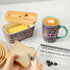Countertop, Butter Dish with Lid for Hasense Large Ceramic Bohemian Butter Container Keeper Holder with Cover and Knife