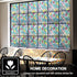 FEOMOS Colorful Lattice Window Privacy Film - Rainbow Glass Decals Stickers, Anti UV 17.3 x 78.7 inches