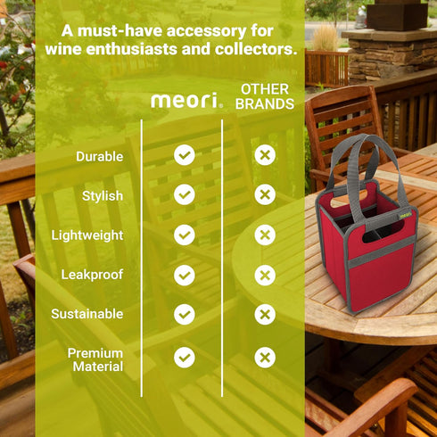 4 Meori Collapsible Drink Tote Bag, Bottle Bag, Tear-Resistant Reusable Drink Carrier, Foldable Portable Carrier, Gift