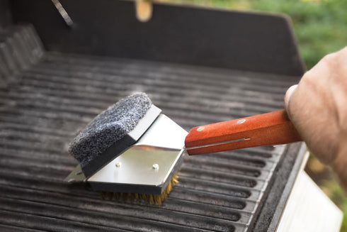 Outset QB45 3-in-1 Grill Brush, Rosewood