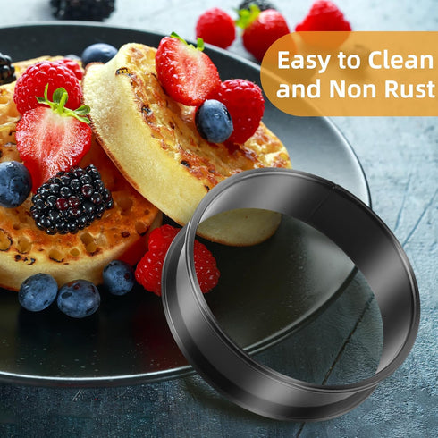 Crumpet Rings: 4 Inches Non-Stick English Muffin Rings, 8 Packs Stainless Steel for Breakfast