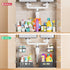 VUSIGN Under Sink Organizer and Storage (2 Pack) - Slide Out Cabinet Organizer, Pull Out Sink Shelf for Kitchen, Black