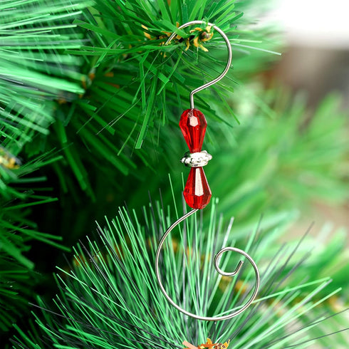 Ripeng Christmas Ornament Hook - Acrylic Wire Ornament Hook for Tree Hanger, Home Decor, 4 Styles