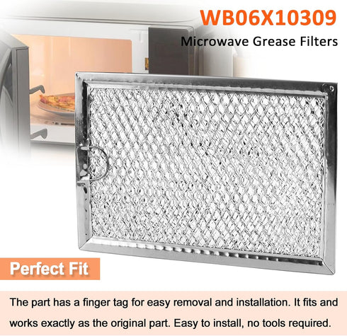 WB06X10309 Microwave Grease Filters Compatible with G.E Microwave Oven, Replace Filters WB06X10654 (4 PACK)