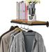 Industrial Pipe Wall Mounted Clothing Rack, Heavy Duty Space-Saving Garment Bar Rack, Detachable Multi-Purpose Hanging