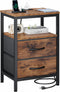 OLIXIS Nightstand with Charging Station, Bedside Table with USB Ports & Type-C,