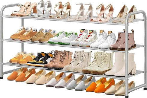 MISSLO Long 3 Tier Shoe Rack for Closet Shoe Organizer Storage Stackable