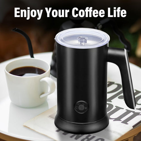YSSOA Electric Milk Frother Handheld with Stainless Steel Stand, Battery Operated Whisk for Coffee, Frappe, Latte,