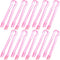 10 Pcs Plastic Buffet Serving Tongs, Clear Pink Mini Kitchen Tongs for Food, Ice, Salad, Barbecue, 6.3 Inches