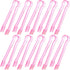 10 Pcs Plastic Buffet Serving Tongs, Clear Pink Mini Kitchen Tongs for Food, Ice, Salad, Barbecue, 6.3 Inches