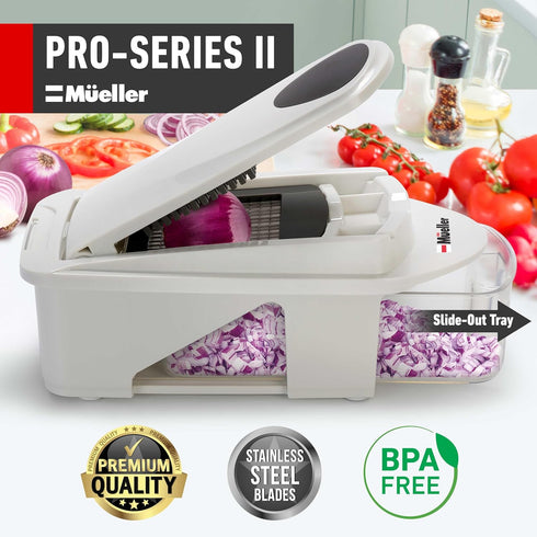 Mueller Pro-Series All-in-One 12 Blade Mandoline Slicer for Kitchen, Food Chopper, Vegetable Slicer, Cutter, Dicer,