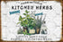 Kitchen Herbs Farm To Table 100% Organic Vintage Metal Tin Sign, Funny Garden Poster 8x12 Inch