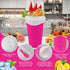 Slushie Maker Cup, DIY Magic Squeeze Cup for Juices, Milk, Ice Cream, Double Layers Silica Cup with Lid & Straw