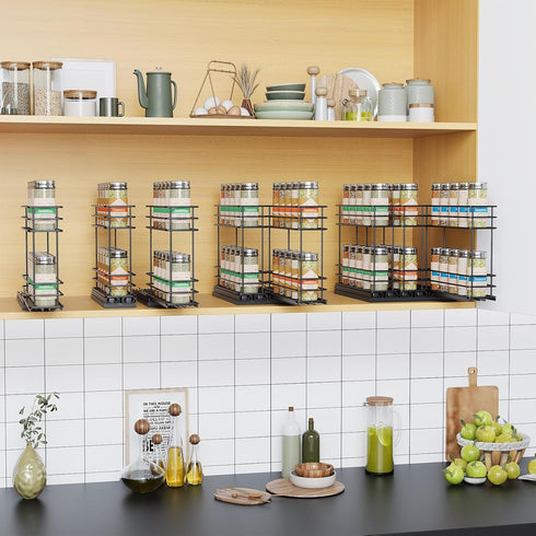 Mystozer 2.5" Wx10.43 Dx8.26 1 2 Pull Out Spice Rack Organizer for Cabinet, Slide Out Spice Racks, Easy to Install