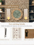Set 2 Rustic Candle Sconces Wall Decor of - White Farmhouse Art Distressed Thickened Candles Shelf for Bathroom Bedroom