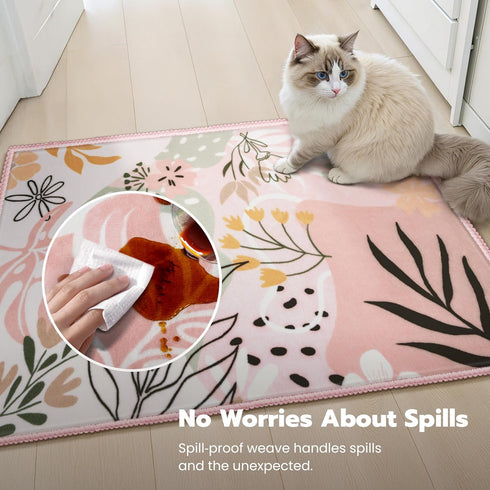 2x3 Joiedomi Door Mat Indoor Entrance Machine Washable Art Floral Small Rugs for Entryway Non-Slip Rubber Backing Bath