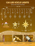 126 Lights,7.8ft in,8 LED Star Icicle Connectable Window Curtain Lights Plug Lighting Modes Timer Bethlehem Star
