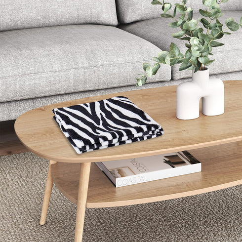 Zebra Print Rug, 3.6x2.5 Feet, Faux Animal Print, Non-Slip Area Rug for Living Room Bedroom Decor