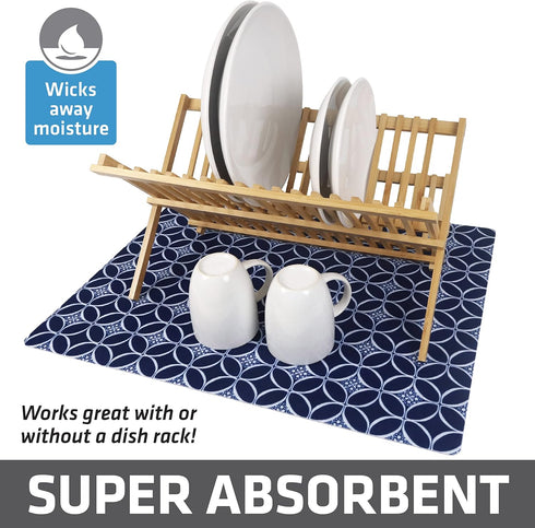 Drymate XL Dish Drying Mat, Oversized (19”x24”), Super Absorbent, Quick Dry Fabric, Waterproof & Slip-Resistant