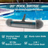 20'' Swimming Pool Brush Head, Detachable Pool Cleaning Brush with Durable Around Nylon Bristles, EZ Clip Aluminum