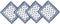 Newbridge Square Fabric Napkins, Set of 8, Mykonos Blue Mediterranean, Indoor Outdoor Stain Resistant Napkins