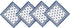 Newbridge Square Fabric Napkins, Set of 8, Mykonos Blue Mediterranean, Indoor Outdoor Stain Resistant Napkins