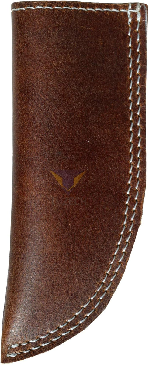 Tuzech Handmade Leather Hot Handle - Pan Handle Potholder, Double Layered Stitched for Metal Skillet Grips