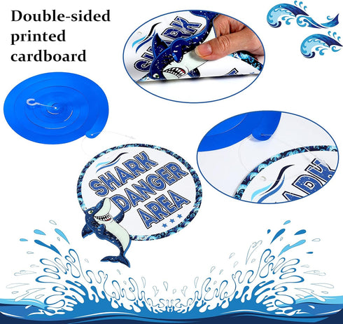 Censen 30 Pieces Shark Hanging Swirls Decorations, Shark Party Supplies for Sea Theme Baby Shower & Birthday