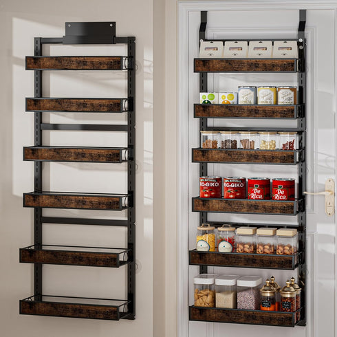 6 Tier Over The Door Pantry Orangizer 2 IN 1 Wall Mounted
