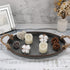 Hipiwe Galvanized Metal Iron Oval Tray with Rope Handle Farmhouse Serving Tray Rustic Industrial Decorative Centerpiece