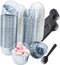 Foil Cupcake Liners with Lids 100Pack, 3.5Oz Mini Muffin Liners, Disposable Baking Tins for Individual Bakery