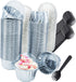 Foil Cupcake Liners with Lids 100Pack, 3.5Oz Mini Muffin Liners, Disposable Baking Tins for Individual Bakery