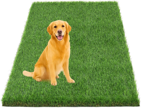 THREE ORANGES Artificial Grass Rug 4x6 FT, 1.38" Extra Thick Realistic Fake Grass Turf