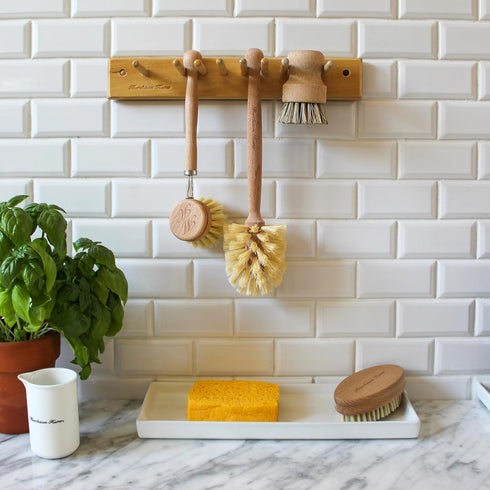 8.3 inches Murchison-Hume Compostable Dish Brush with Wooden Handle, Replaceable Scrubber Head, No Plastic Parts