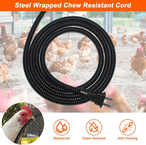 Lxheir 13'' 3-5 Chicken Water Heater, Heated Base for Metal Plastic Poultry Founts Waterer Gallons, Poultry Water