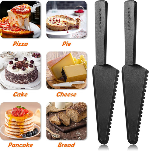 Suclain 50 Pieces Disposable Plastic Cake Cutter, 9.1 Inch Plastic Serving Utensils for Kitchen Wedding