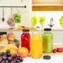 umud 16 Oz Set 20 (20) Juice Bottles with Lids, - of - Clear Glass Jars with Caps - Reusable Empty Drink Containers