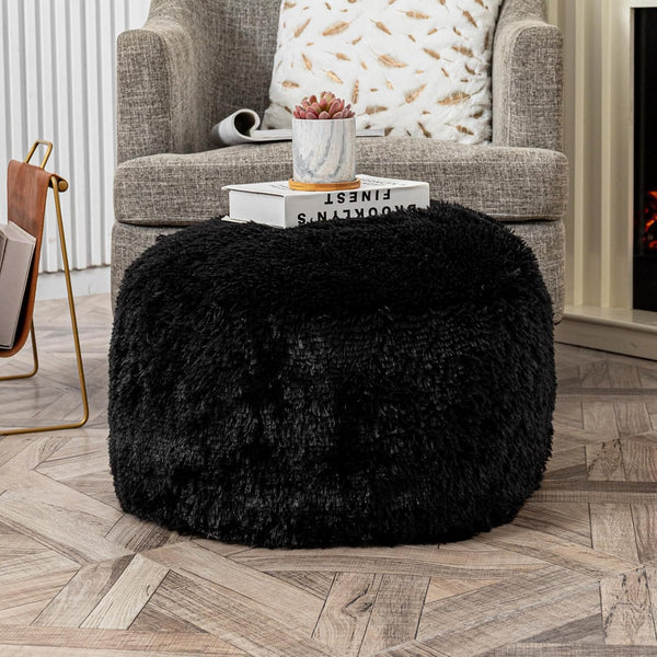 Asuprui Pouf Ottoman Floor Pouf Cover Ottoman Foot Rest NO Filler 20x20x12