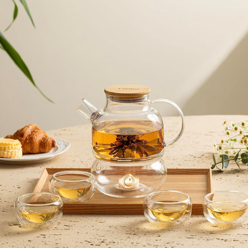CNGLASS Bamboo Lid for Cnglass Teapot, Available in 30.4oz/40.6oz/50.7oz Sizes