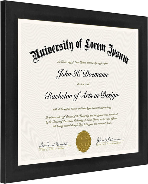 Americanflat 8.5x11 Diploma Frame, Black, Shatter-Resistant Glass, Engineered Wood, Legacy Collection