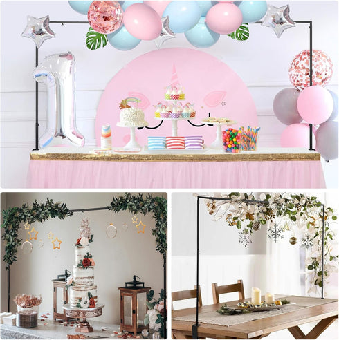 JUMKAIF 12"-39'' 47"-100" Over The Table Rod Stand with Clamps for Anniversary Christmas Wedding Birthday Party