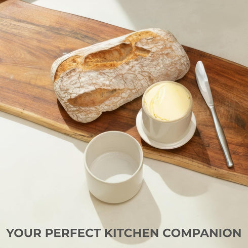 Countertop Beautiful Ceramic Butter Crock For Kitchen Premium Container with Water Seal is Perfect to Keep Your Butter