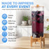GRAXON (2.5 Counter Drink Dispenser with Bamboo Stand & Spigot Gallon) Large Plastic Beverage Dispenser for Parties