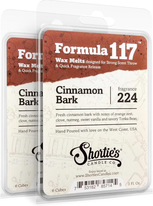 Shortie's Candle Company Cinnamon Bark Wax Melts Multi Pack - 2 Highly Scented 3 Oz. Bars (6 Oz. Total)