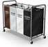 ROMOON 4 Section Laundry Sorter with Wheels, Rolling Hamper, Large Capacity Removable Bags