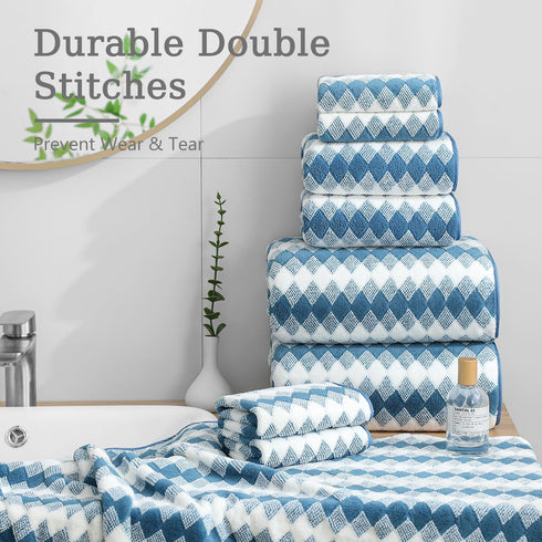 8 Set |2 Towels,2 Towels,4 600GSM Set Piece Bathroom Towel Oversized Bath Hand Washcloths| Soft Hotel Towel Large Bath