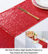 ShiDianYi 12''x72'' Sequin Table Runner - Sparkly Metallic for Wedding, Dinner Reception, Birthday, Baby Shower, Red