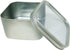 Square Metal Tin Box Storage Containers with Windowed Lids - 4x4x2.25 Inches, 16 oz. - Set of 2