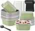 BAKINGPAK 30PCS Cupcake Liners With Lids, 10oz Square Mini Aluminum Pans, Disposable Ramekins for Children Party