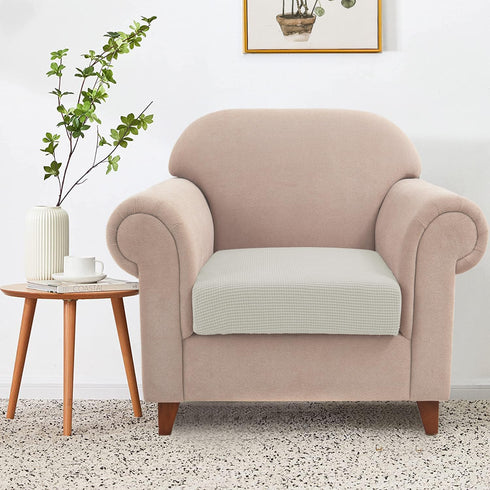 High Stretch Water Repellent Sofa Seat Cushion Covers for RV Dinette, Small Cream Furniture Protector Slip Cover
